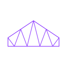 Buildings Trusses Warren Pitched Simple Line Art Svg, Free Vectors File